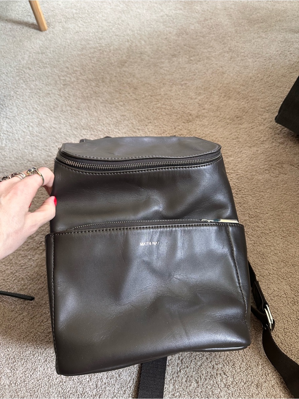 Matt & Nat Dark Brown Vegan Leather Backpack
